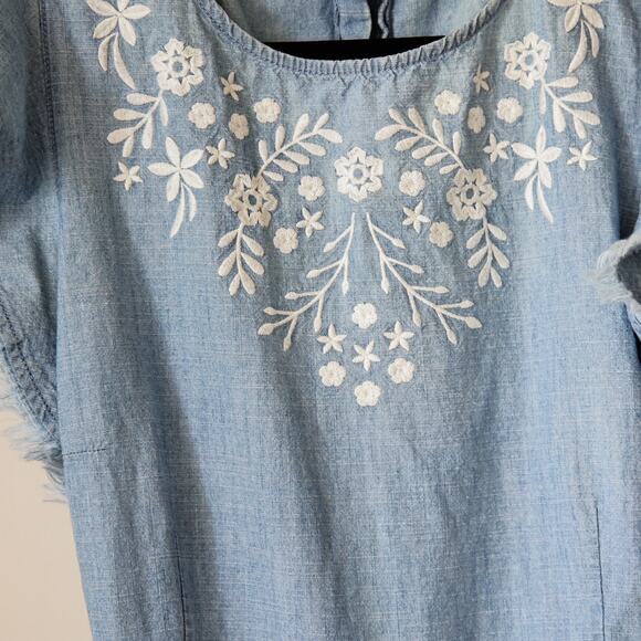 Vince Camuto Blue Cotton Chambray Jumpsuit size M - Picture 6 of 6